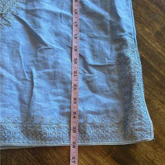 New York & Company Linen Blend V-Neck Sleeveless Boho Blouse Size Large - Picture 7 of 7